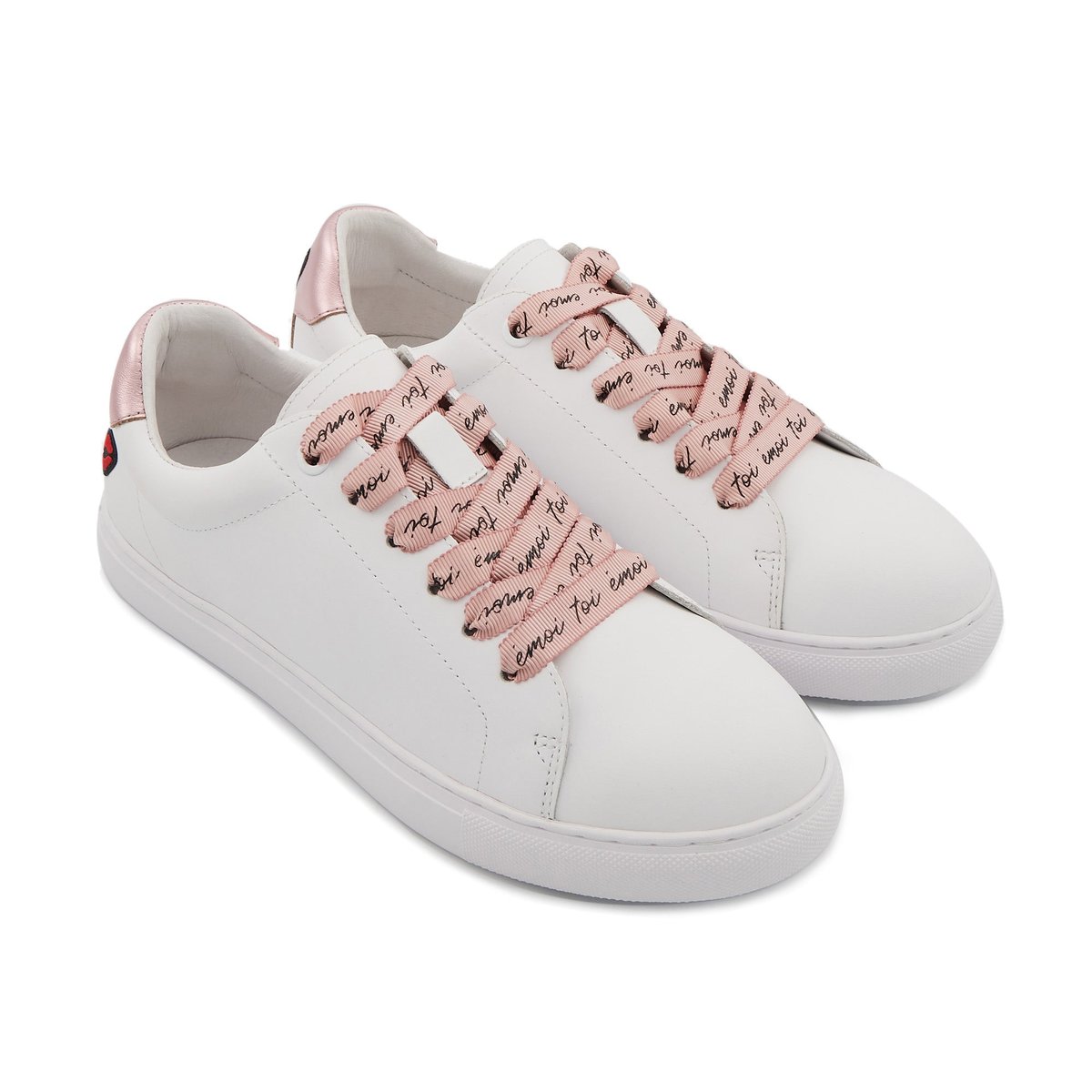 Baskets En Cuir Simone Toi émoi blanc, BONS BAISERS
