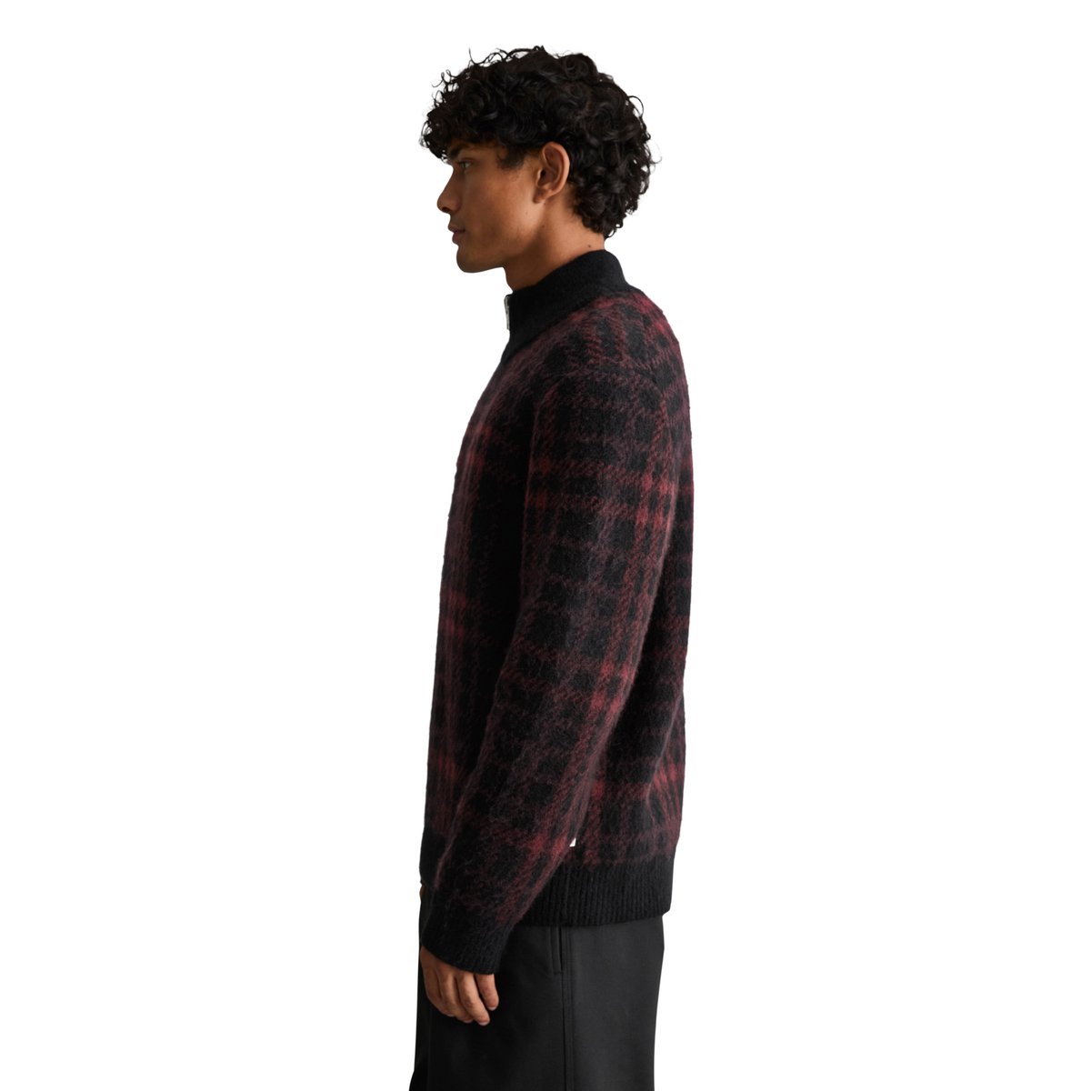 Pull à col roulé Jacquard, coupe classique en mélange de laine vierge douce noir, MARC O’POLO DENIM