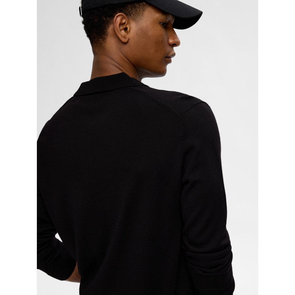 Polo noir - black, SELECTED