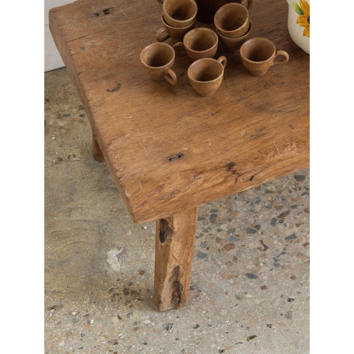 Petit banc en teck Antoine N°173 - Bon état bois, DEBONGOUT