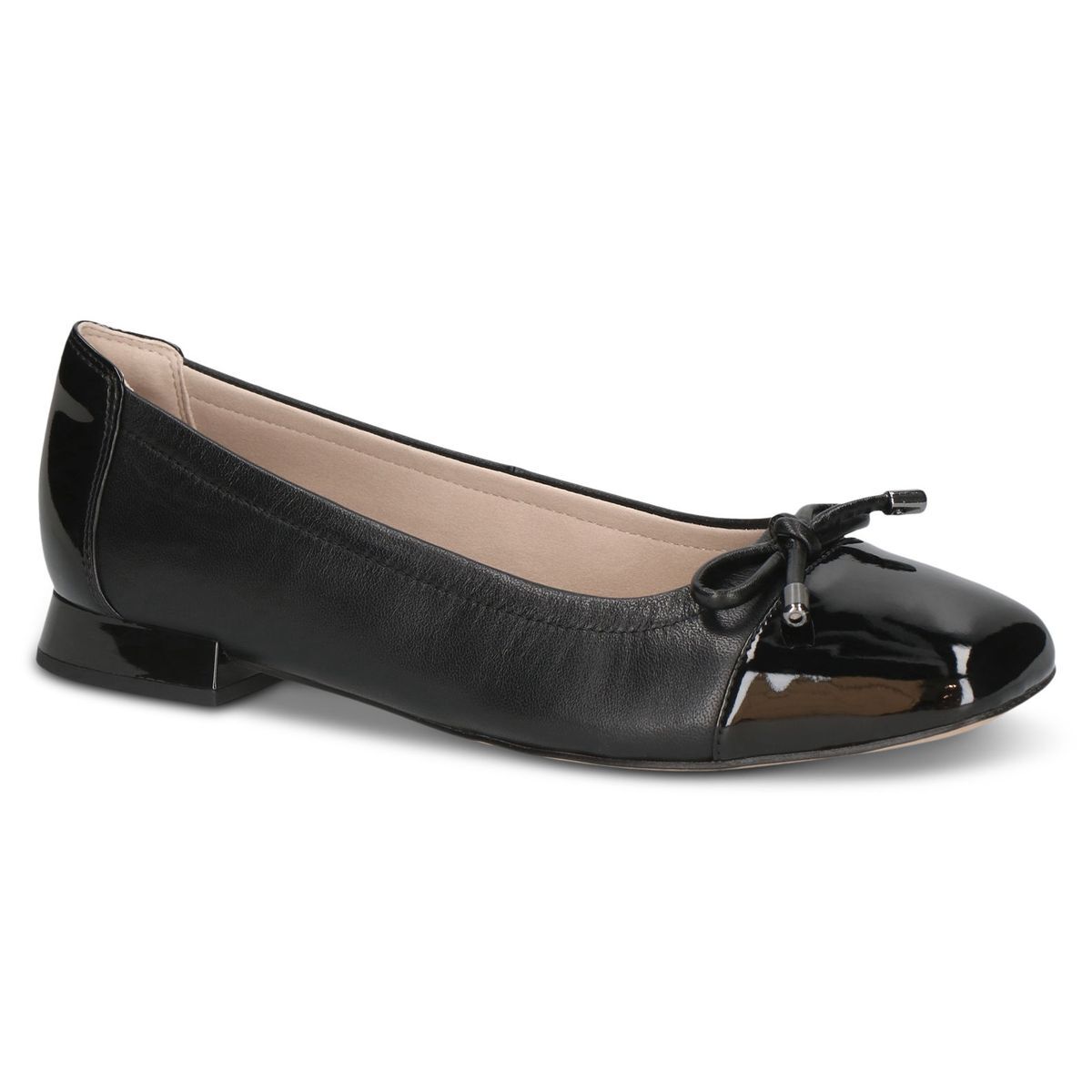 Ballerine en cuir noir zèbre, CAPRICE
