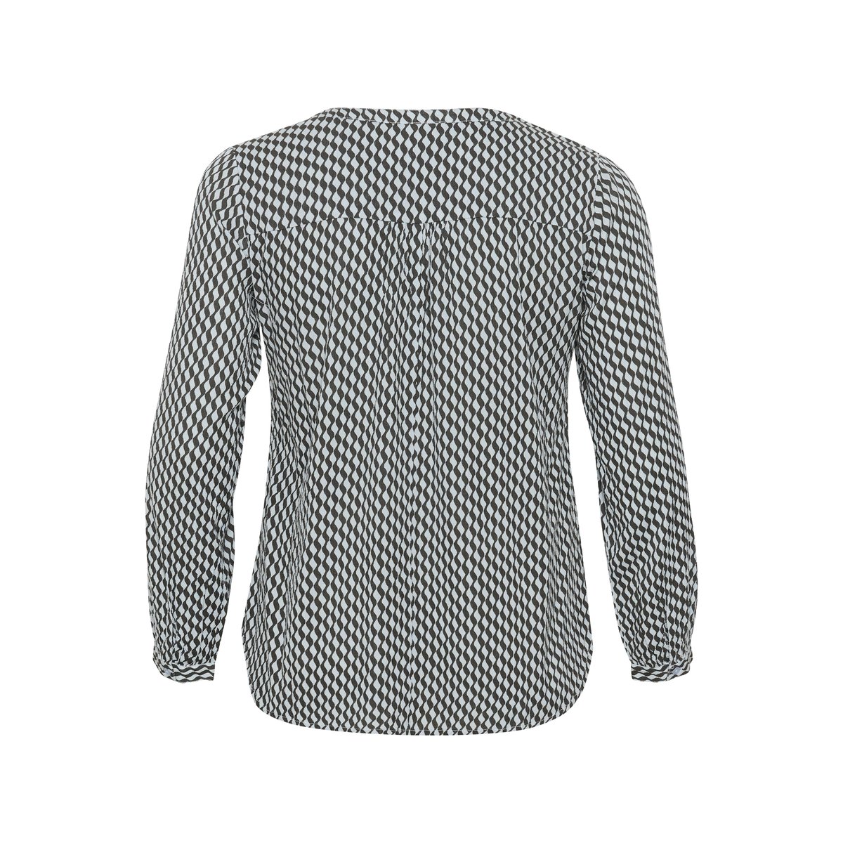 Blouse à manches longues gris_bleu imprimé grey_celestialblue wavy print, KAFFE CURVE