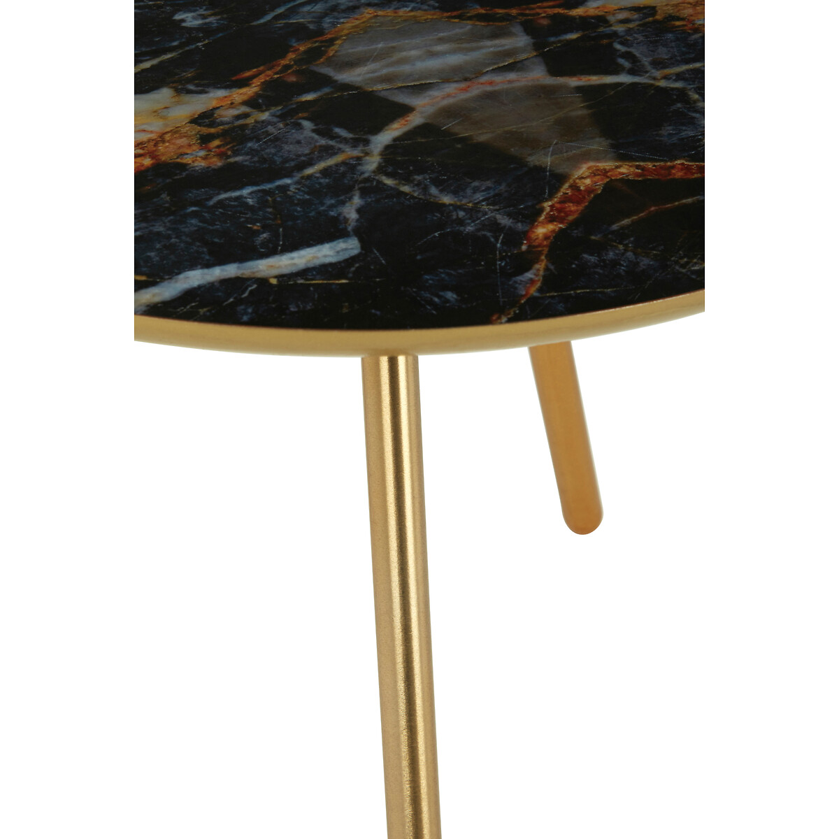 Faux Marble Side Table with Gold Accents multi-coloured, FIFTY FIVE SOUTH