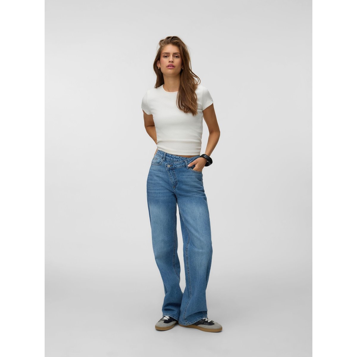 Jean À Coupe Large medium blue denim, VERO MODA