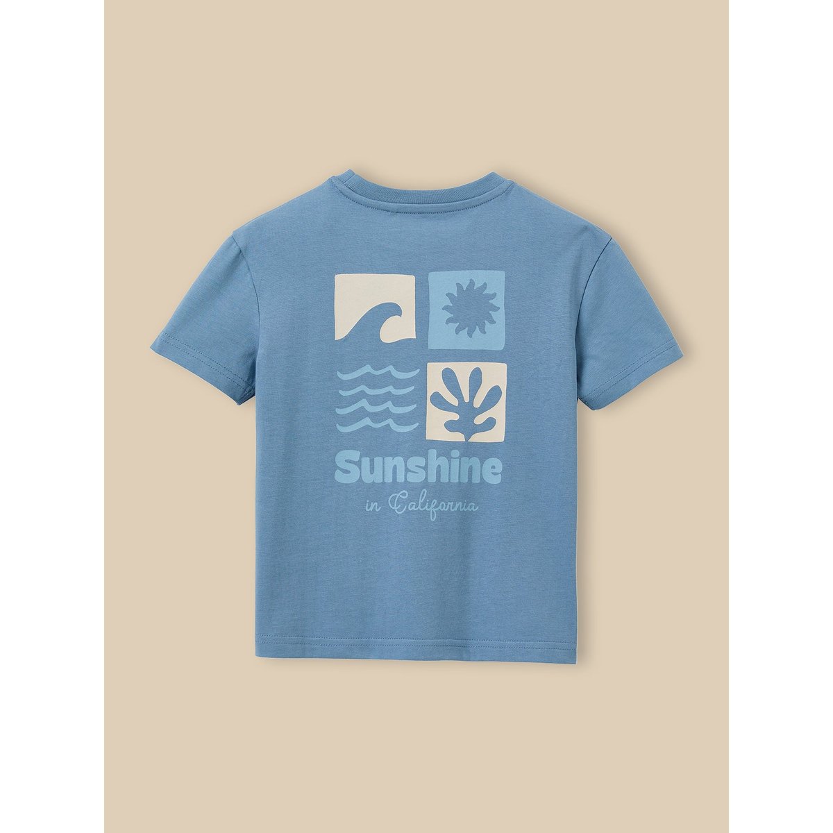T-shirt sunshine  - coton biologique bleu, CYRILLUS