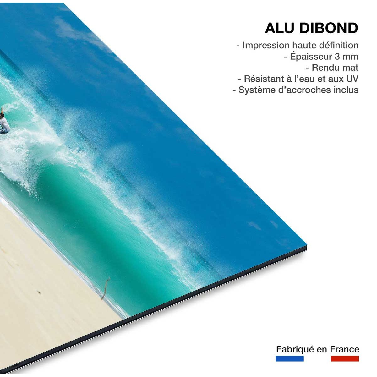 Tableau plage et surfeur tableau alu dibond, HEXOA