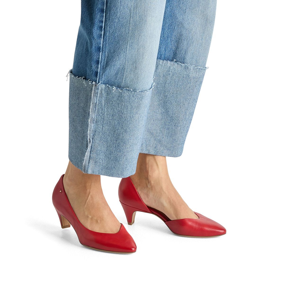 Escarpin en cuir rouge, TAMARIS