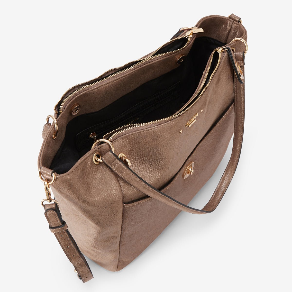 Grand sac shopper Roselyne doré,taupe, LOLLIPOPS