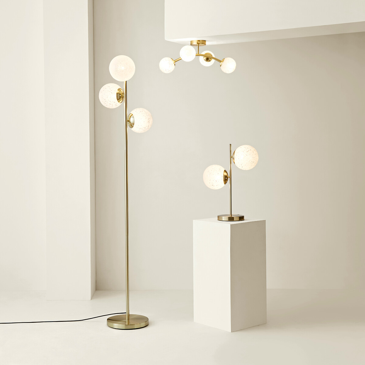 Jess 4-Light Confetti Glass Ceiling Light gold-coloured, SO'HOME
