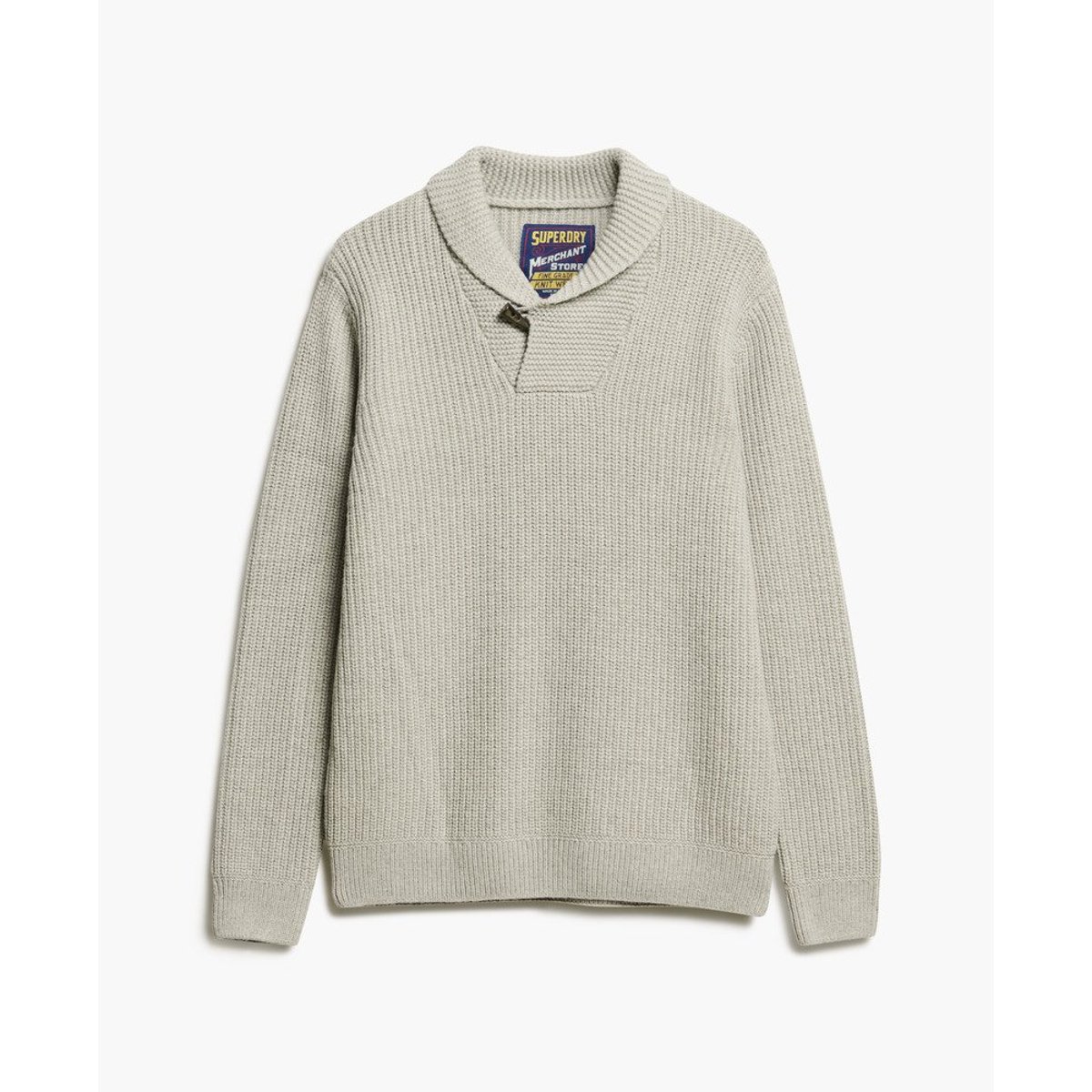 Pull à col châle Merchant Store gris chiné, SUPERDRY