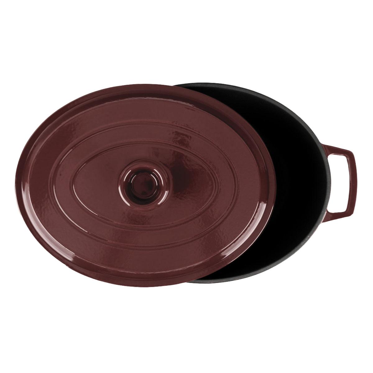 Cocotte en fonte ovale 33cm - "Masseiron Merlot" couleur unique, LAGUIOLE CUISSON
