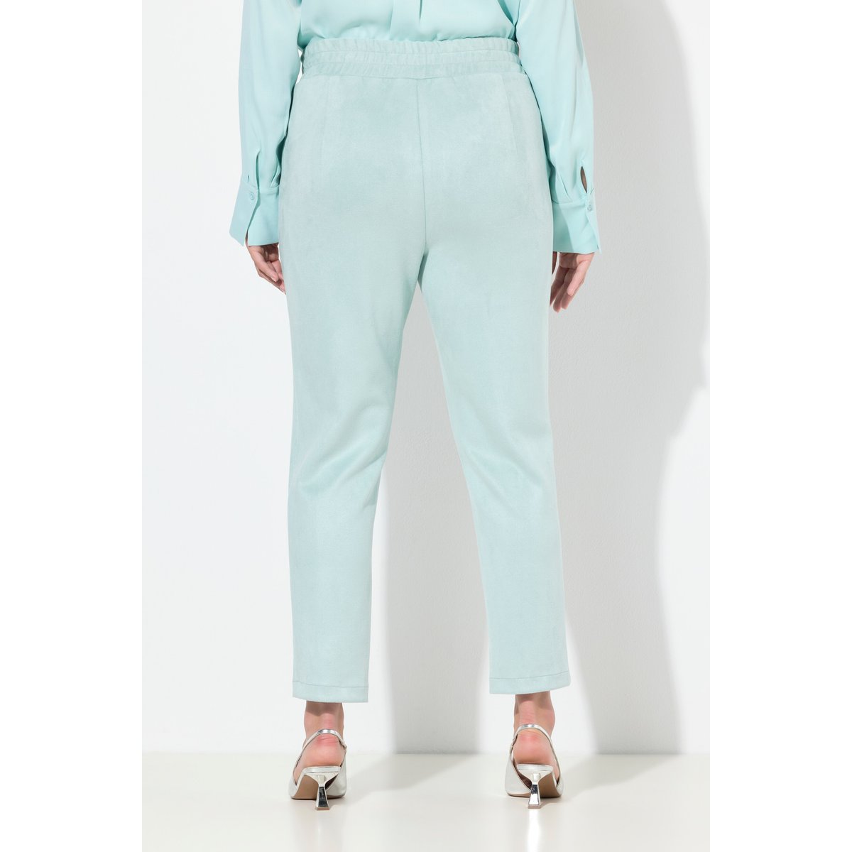 Pantalon Ruby imitation cuir suédé bleu turquoise, ULLA POPKEN