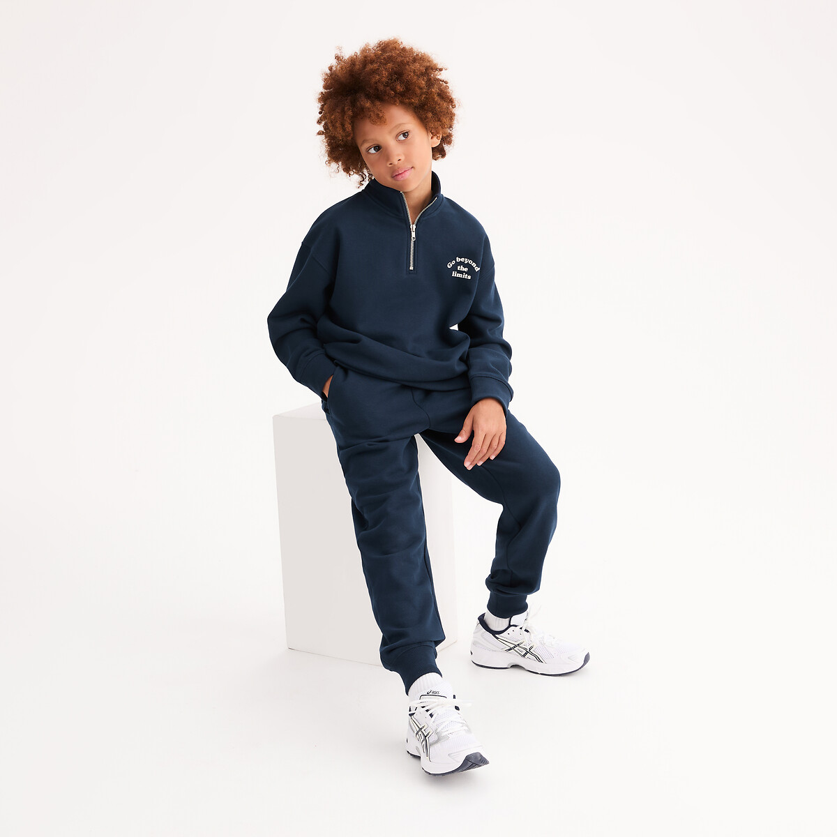 Ensemble sweat et pantalon de jogging molleton bleu marine, LA REDOUTE COLLECTIONS