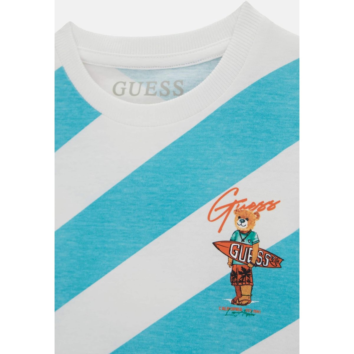 T-Shirt Rayé turquoise, GUESS KIDS