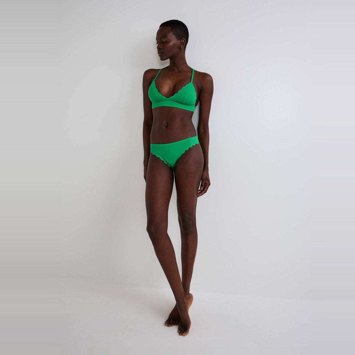 Haut de maillot de bain ZOE, matière recyclée green bee, MONOPRIX