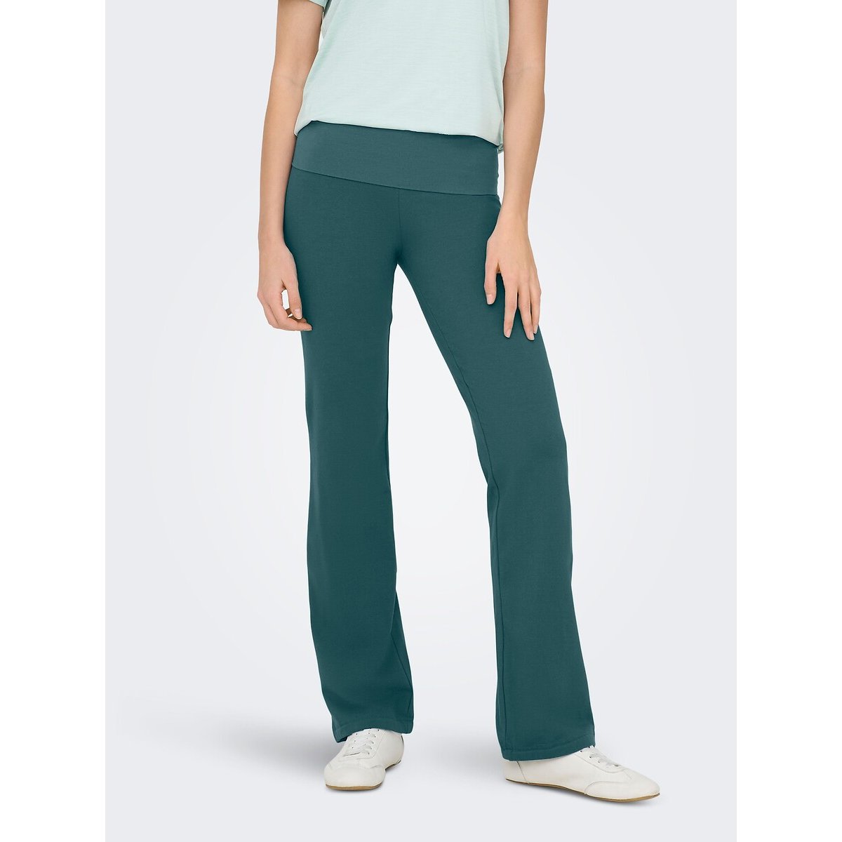 Pantalon Fold Jazz coupe évasée bleu canard, ONLY PLAY