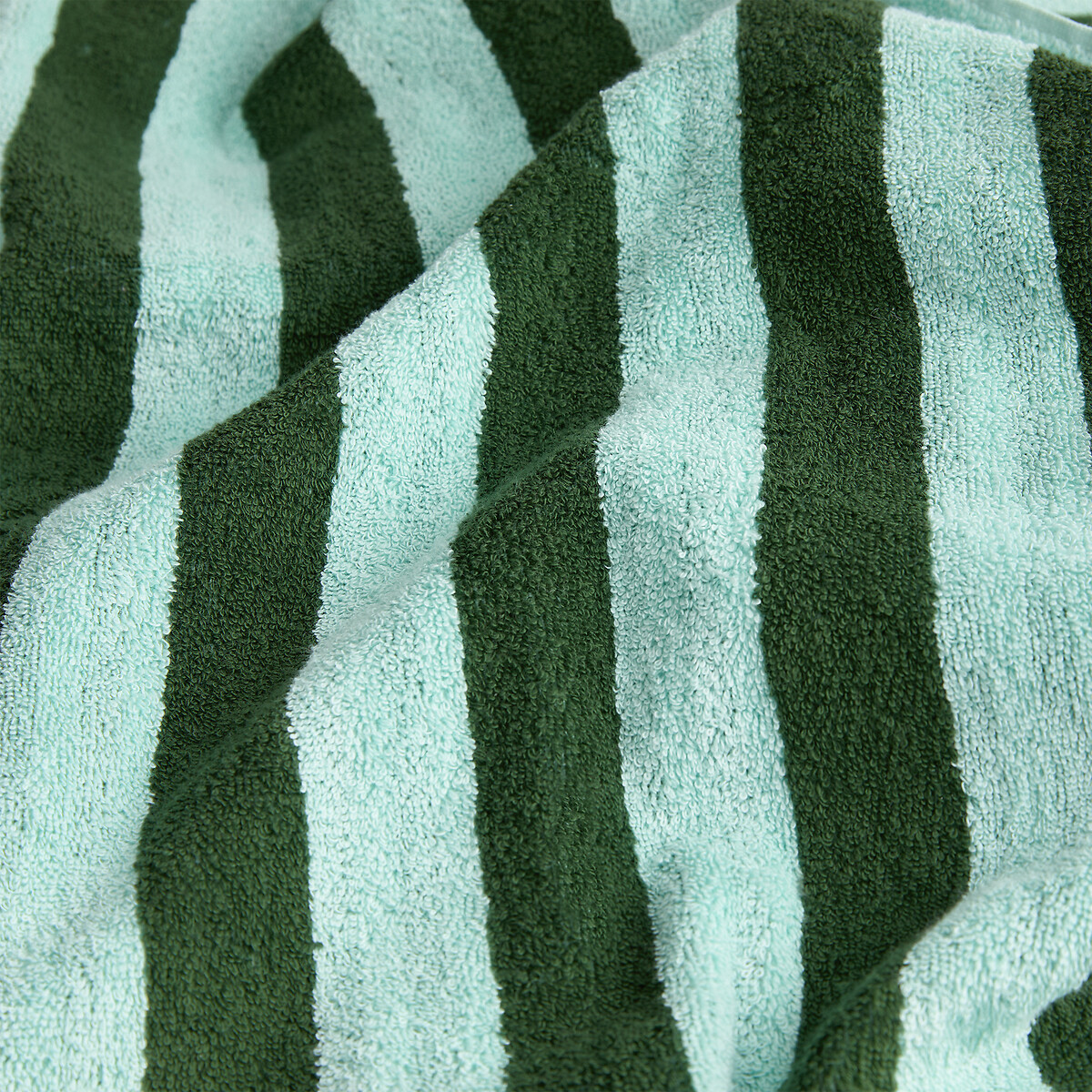 Toalla super grande a rayas, tejido de rizo de 500 g, DANI BICOLORE verde / aqua, LA REDOUTE INTERIEURS