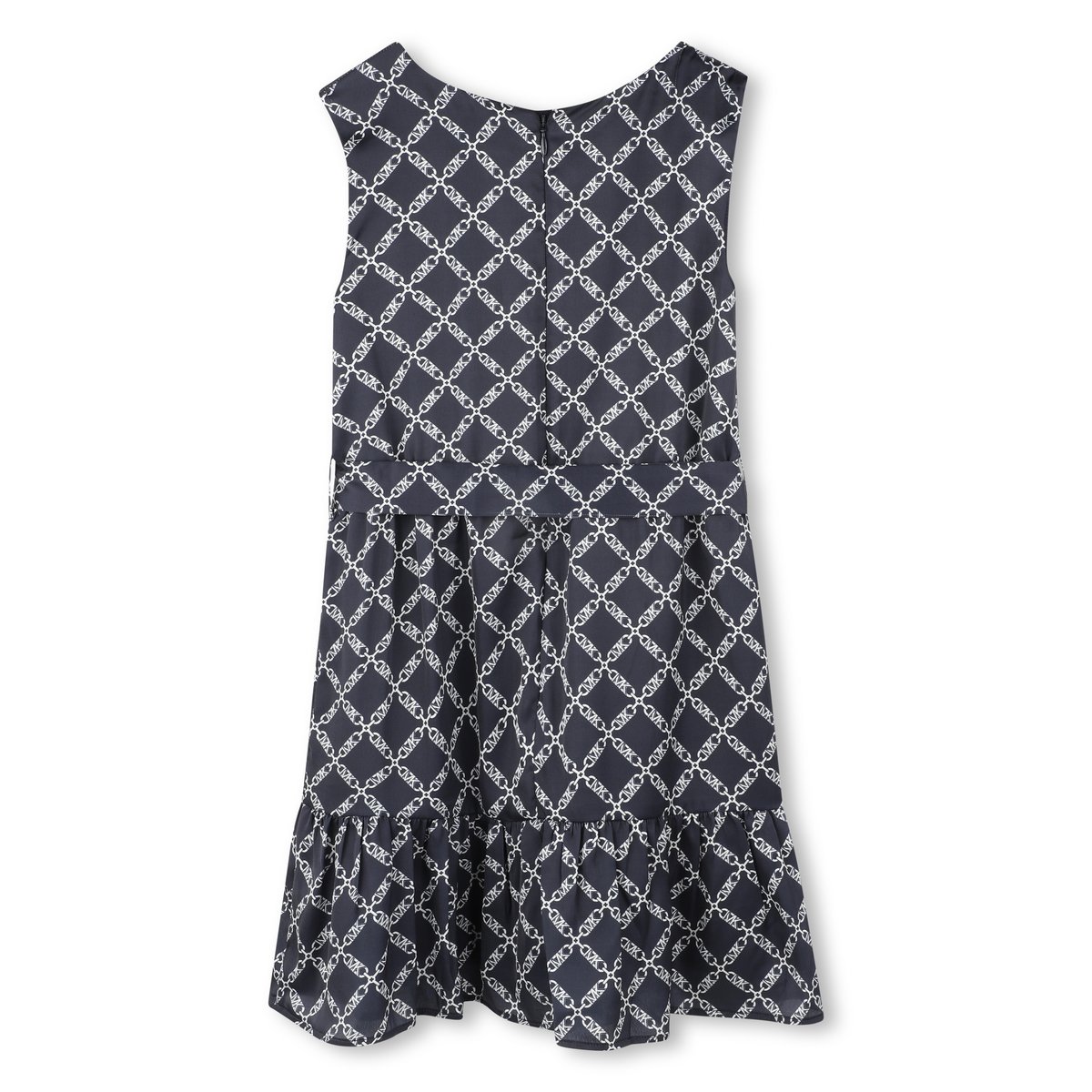 Robe sans manche en satin marine blanc, MICHAEL KORS