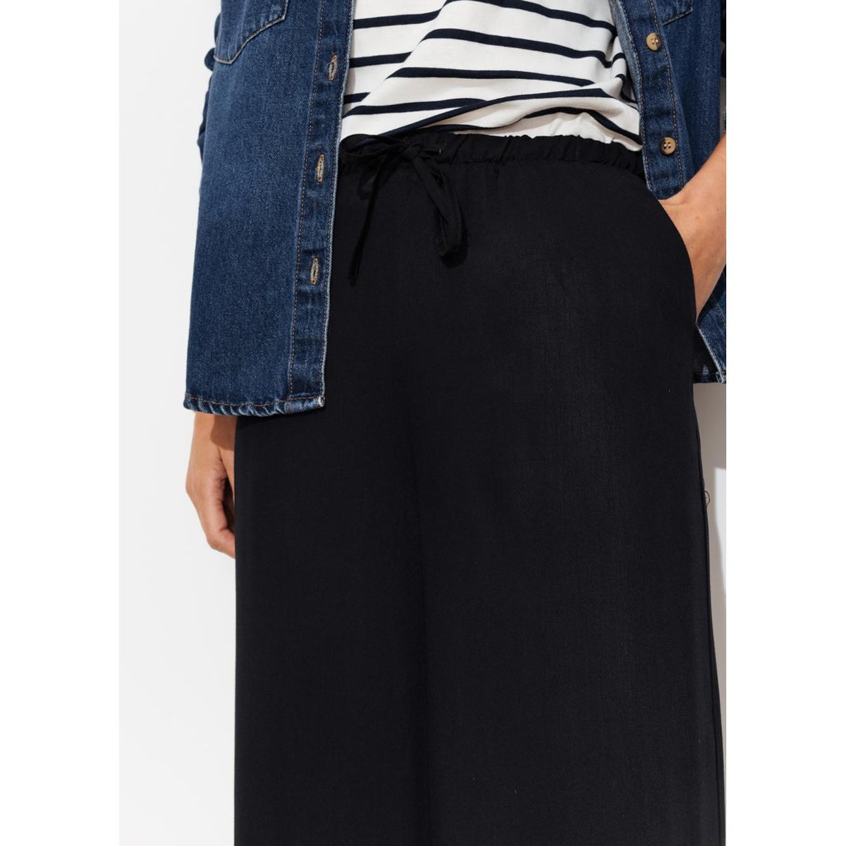 Pantalon large et fluide noir, PROMOD