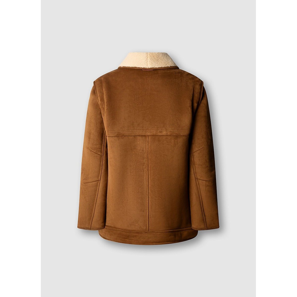Manteau bi-matière en suédé et sherpa beige, PEPE JEANS