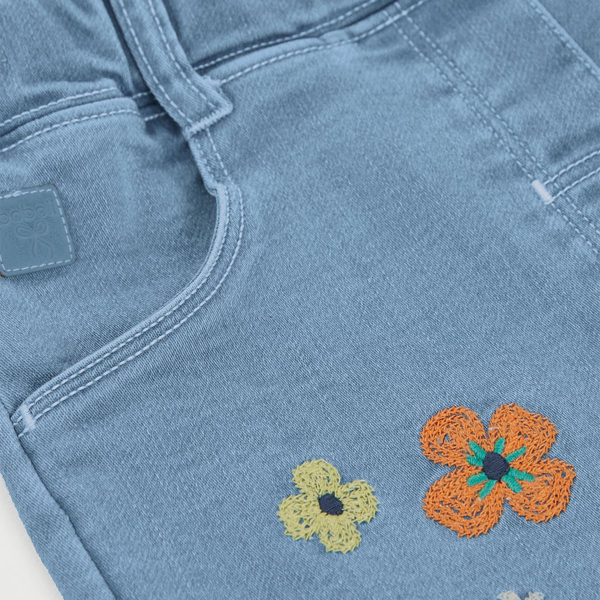 Pantalon fille en denim bleu, BOBOLI