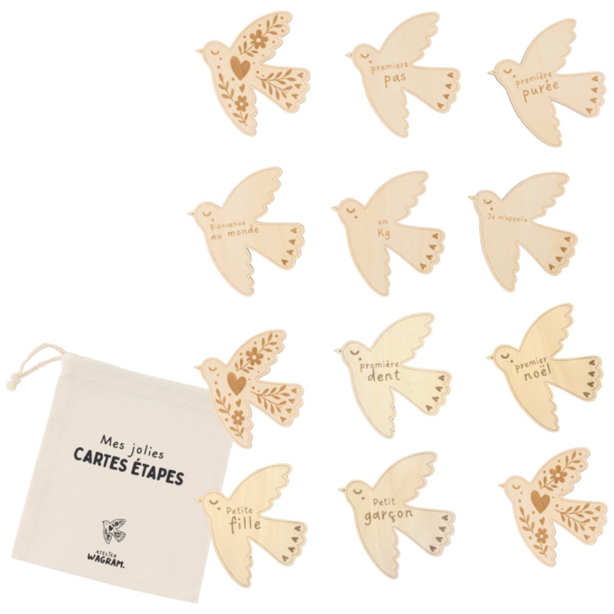 Cartes étapes couleur unique, ATELIER WAGRAM
