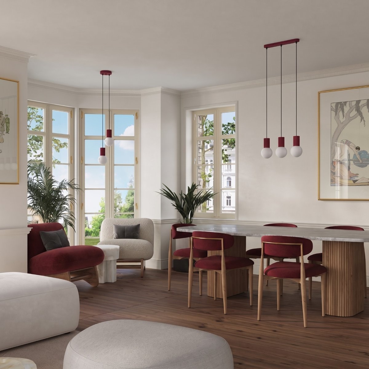 Suspension Aluminium Bourgogne G9 3 Halo bourgogne, EDEN