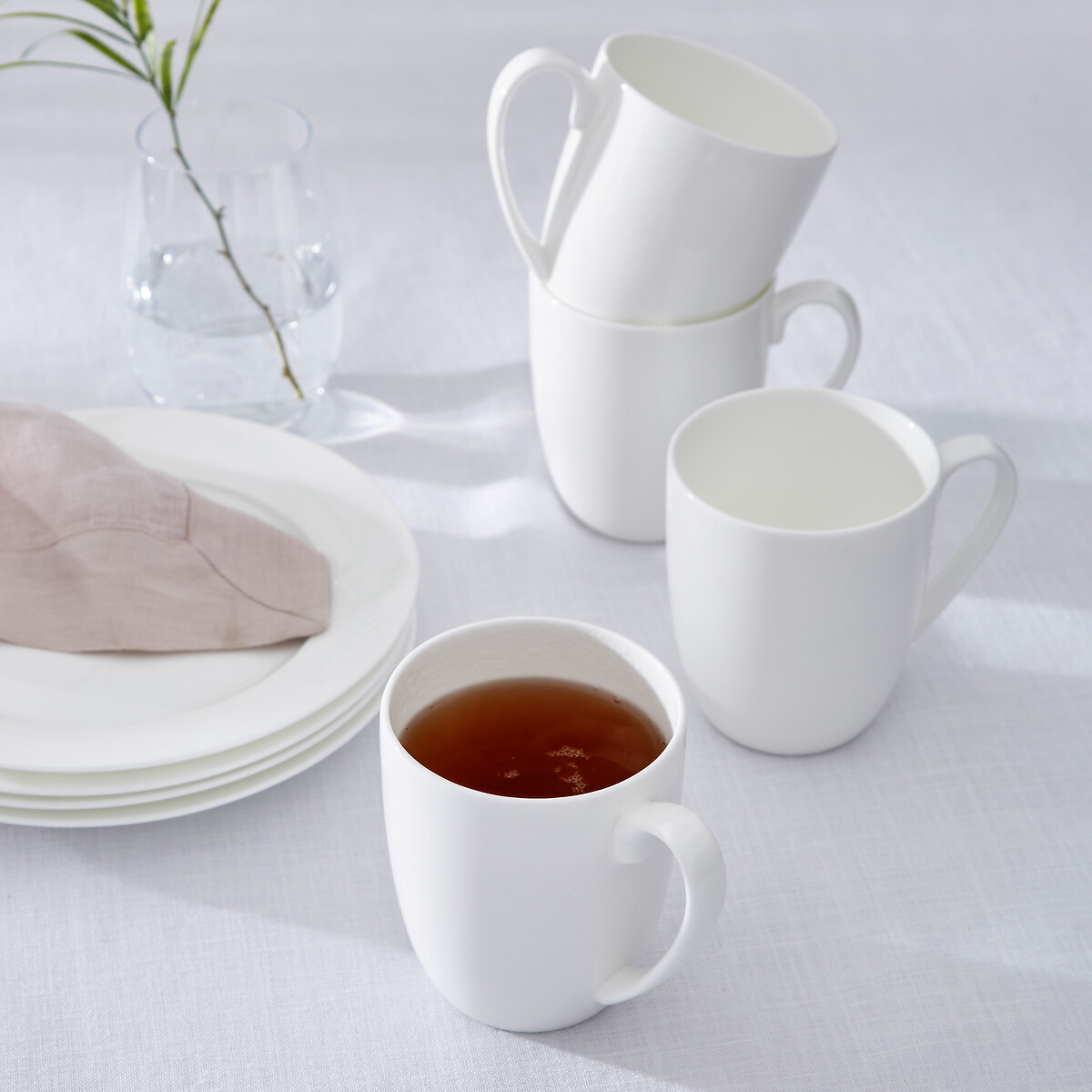 Set of 4 Serendipity Barrel Shape Mugs white, ROYAL WORCESTER