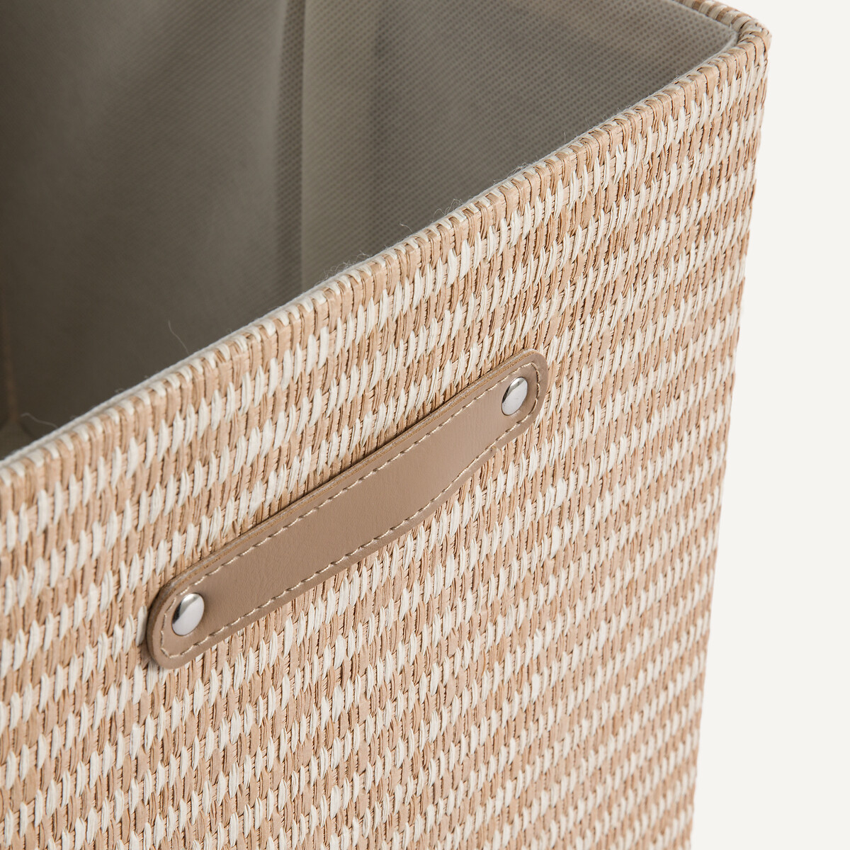Würfelförmiger Korb aus geflochtenem Papier, Osha natur, LA REDOUTE INTERIEURS