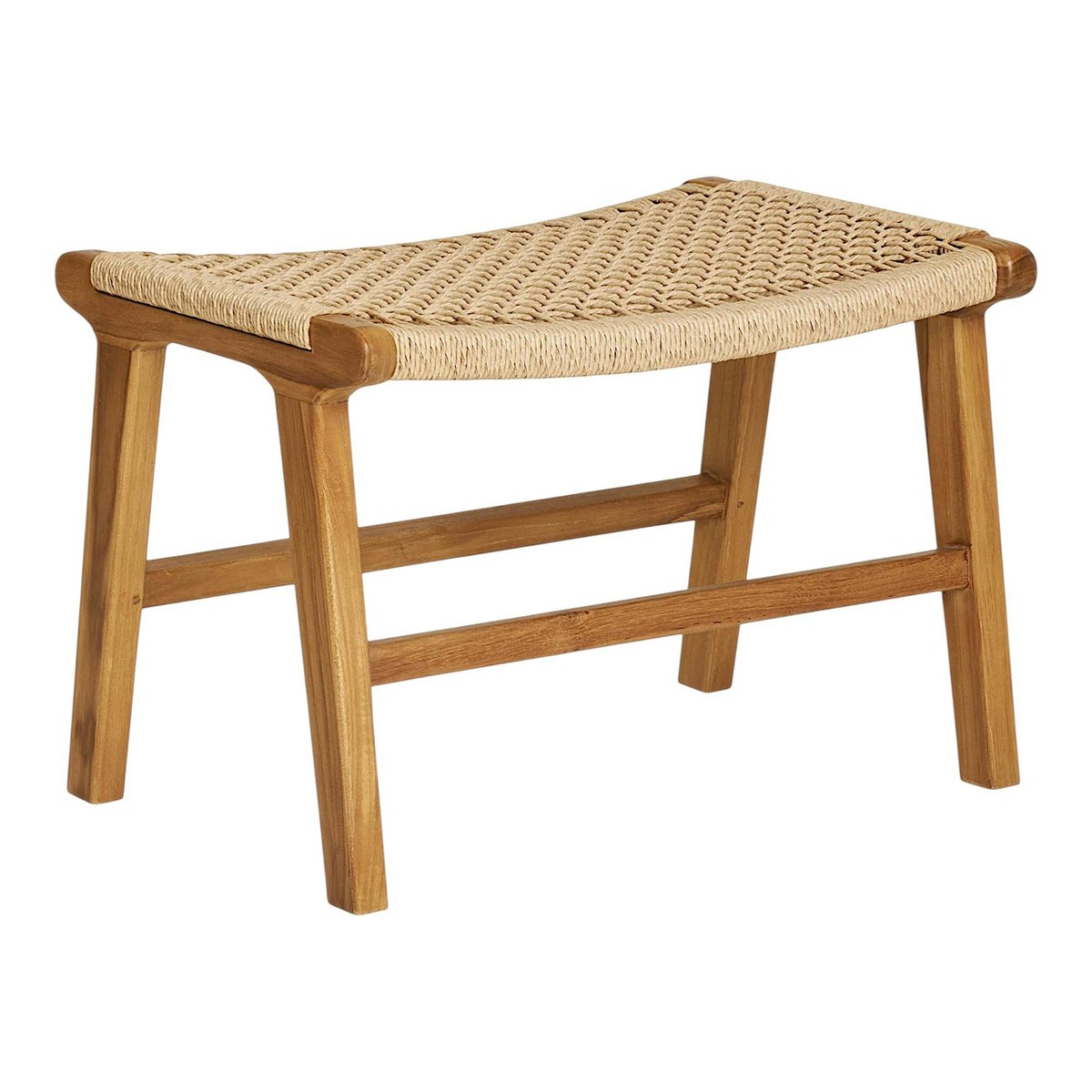 Chaise relax en teck avec repose-pieds ROTTERDAM bois naturel, PIER IMPORT