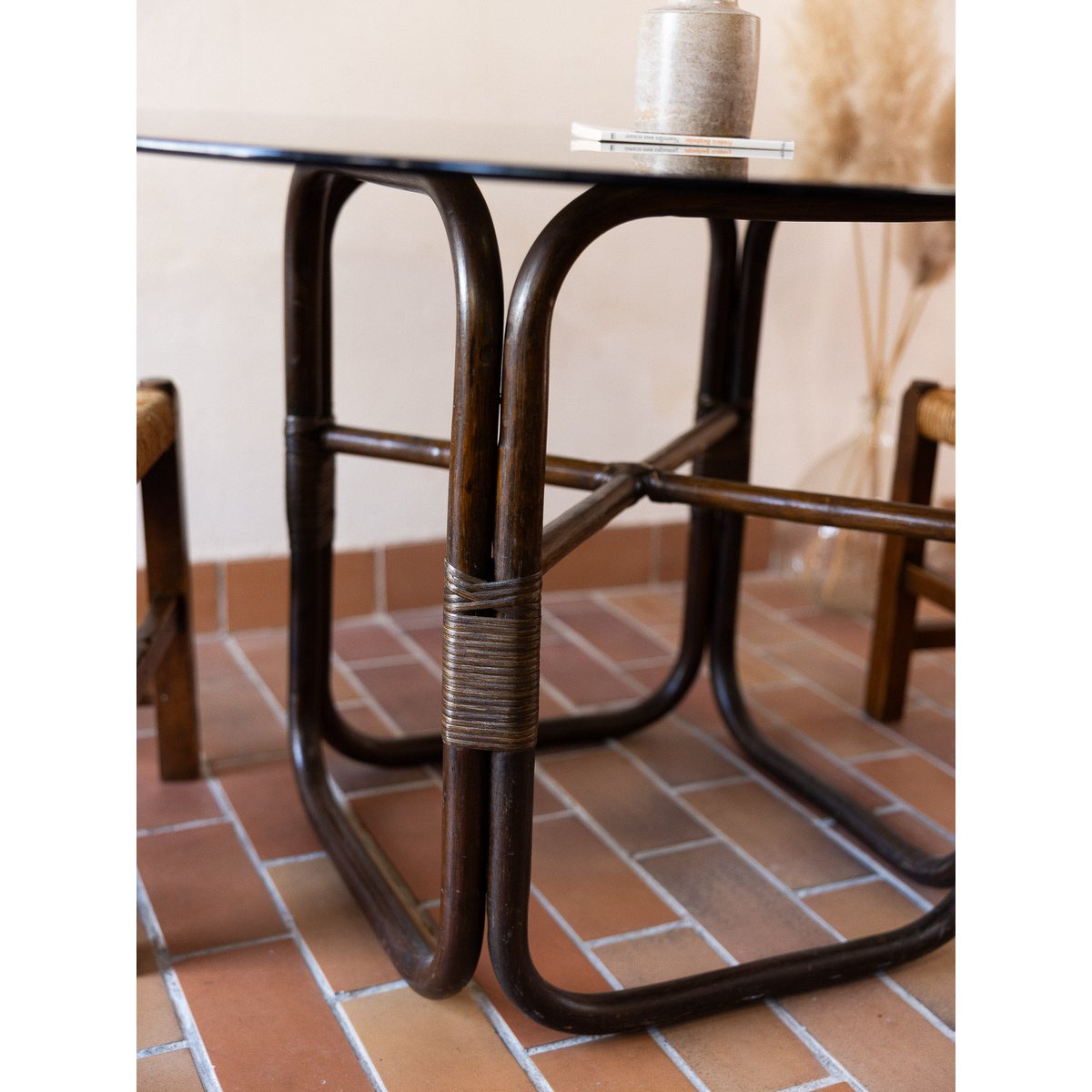 Table à manger originale Romy N°1503 - Bon état bois foncé, DEBONGOUT