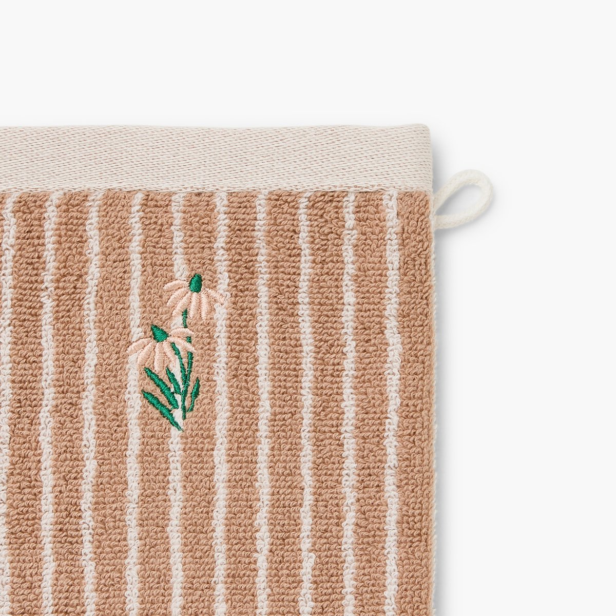 Gant de toilette coton bio CÉLESTINE moka, CARRE BLANC