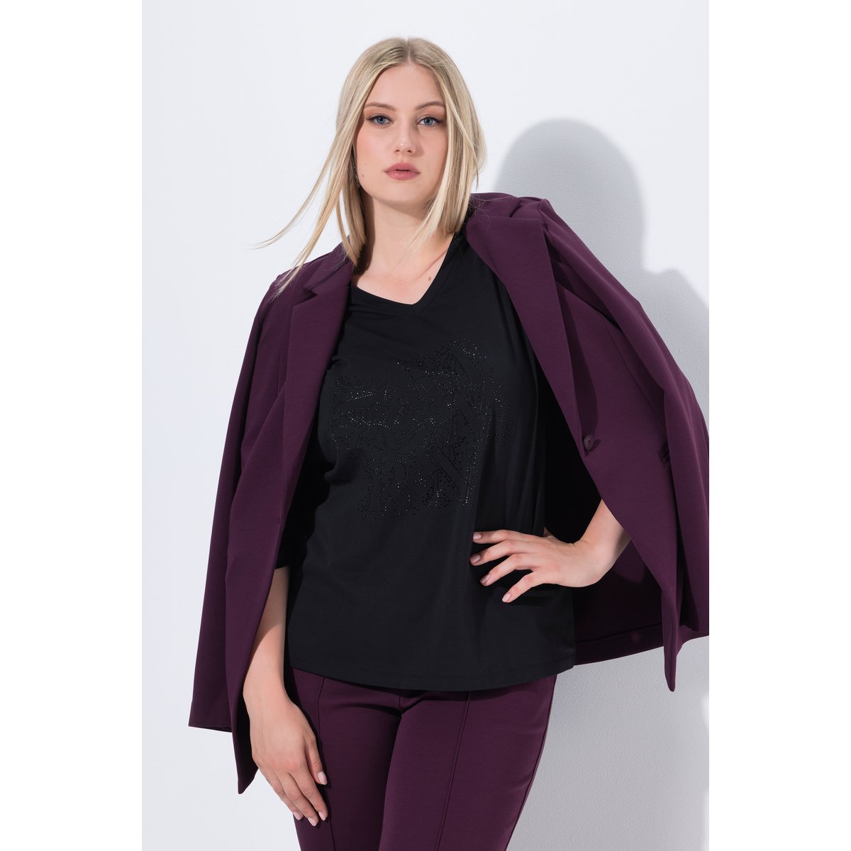 T-shirt Classic à manches 3/4 noir, ULLA POPKEN