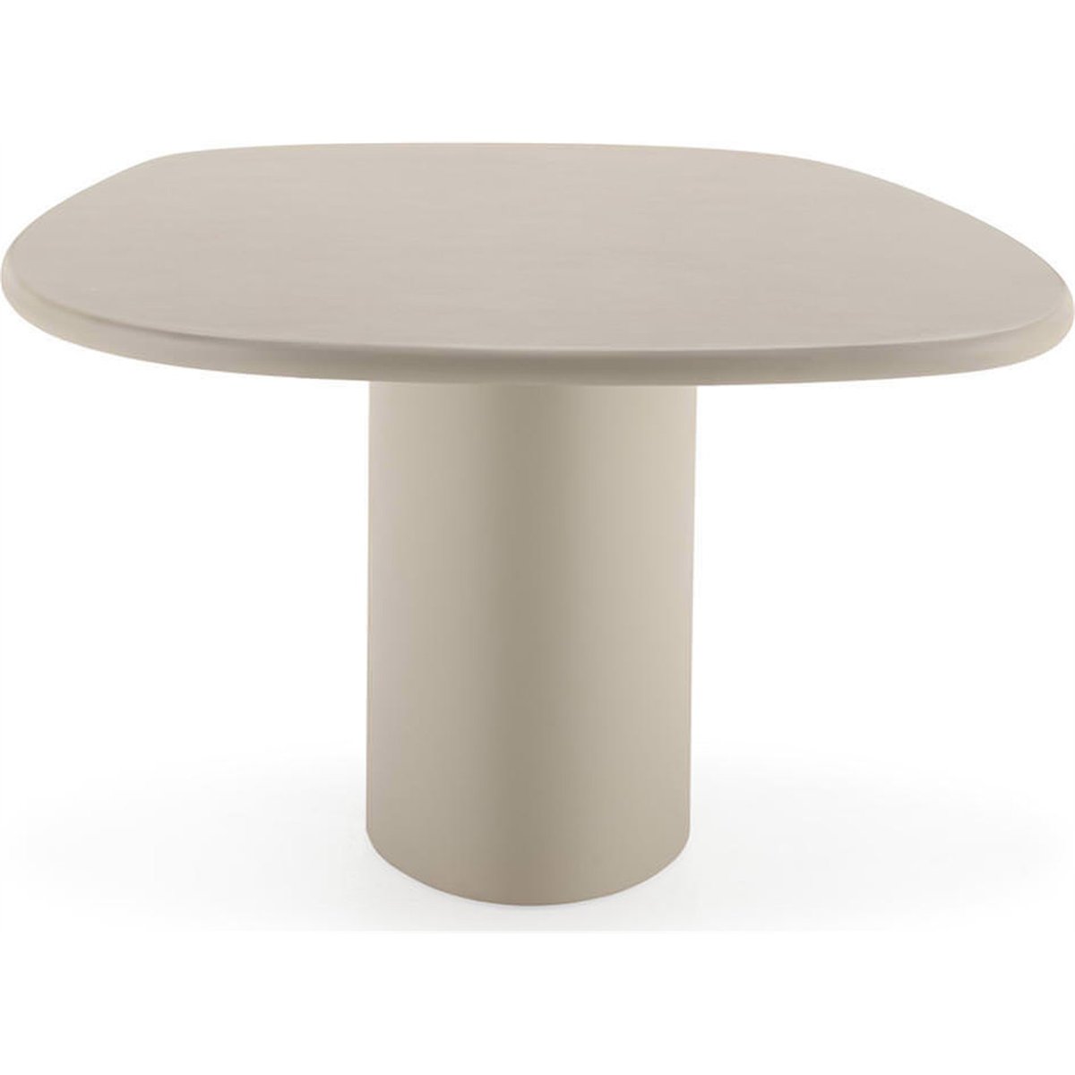 Table de salle à manger ovale effet pierre taupe, RECOLLECTION