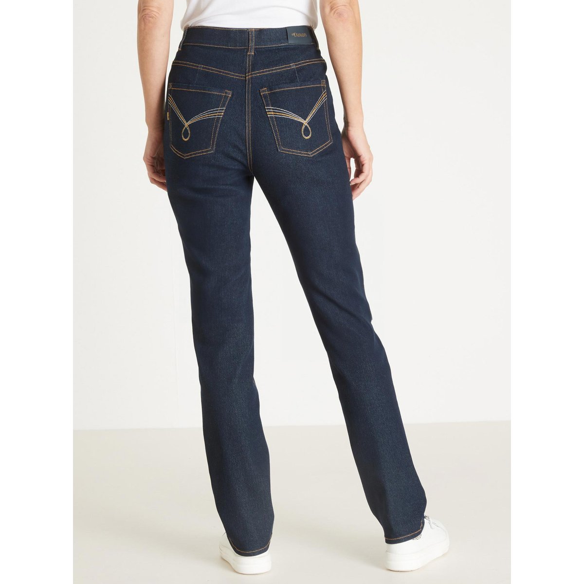 Jean taille haute coupe droite denim brut, DAXON