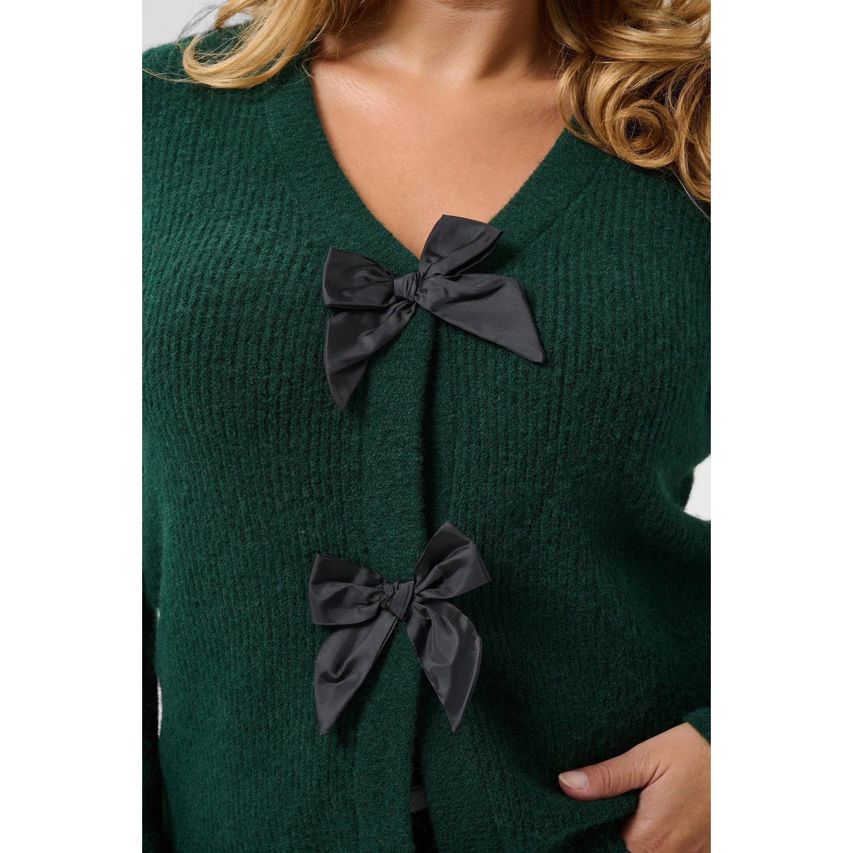 Cardigan à tricot vert ponderosa pine, KAFFE CURVE