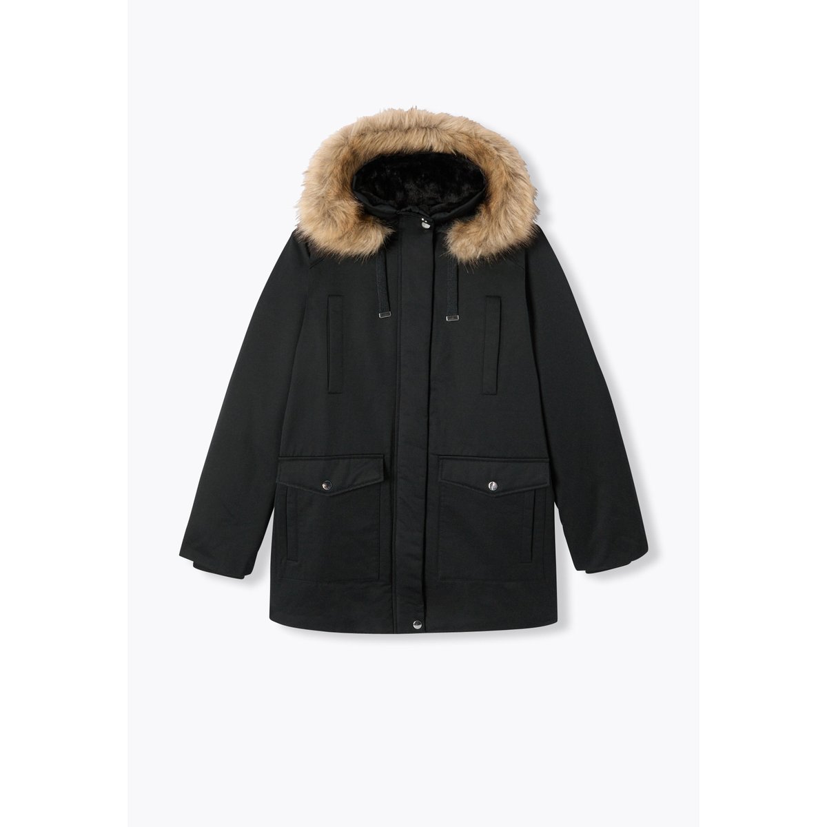 Parka chaude à capuche noir, PROMOD