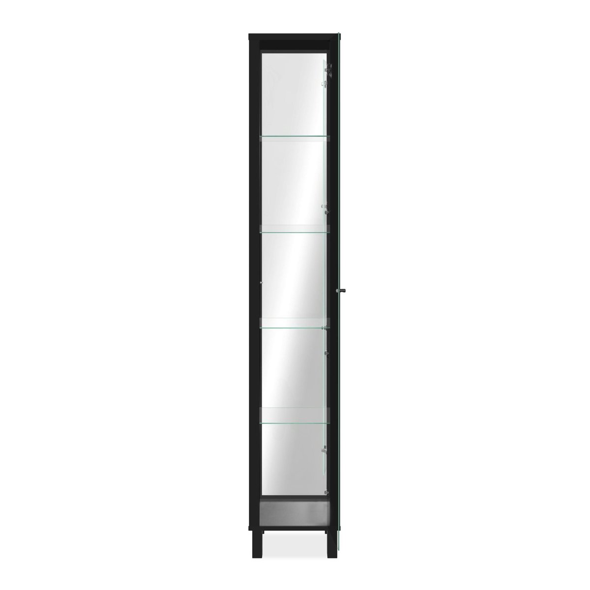 Colonne vitrine avec miroir, 5 niveaux RAVEN noir, PIER IMPORT