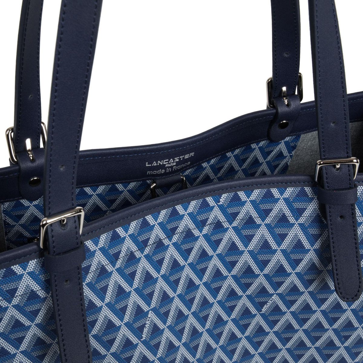 Grand sac cabas épaule, Made in France IKON bleu électrique, LANCASTER