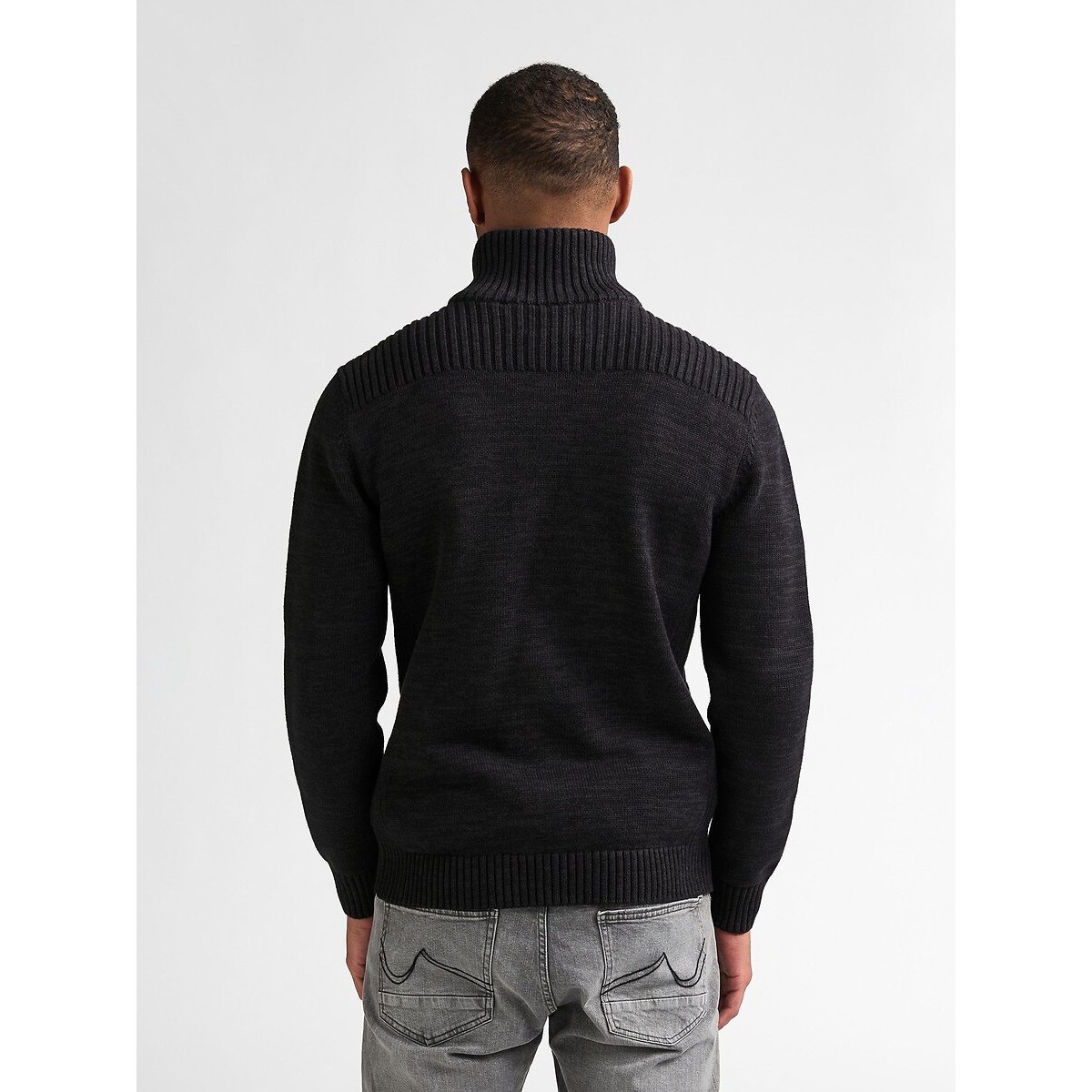 Cardigan in maglia fine nero , PETROL INDUSTRIES