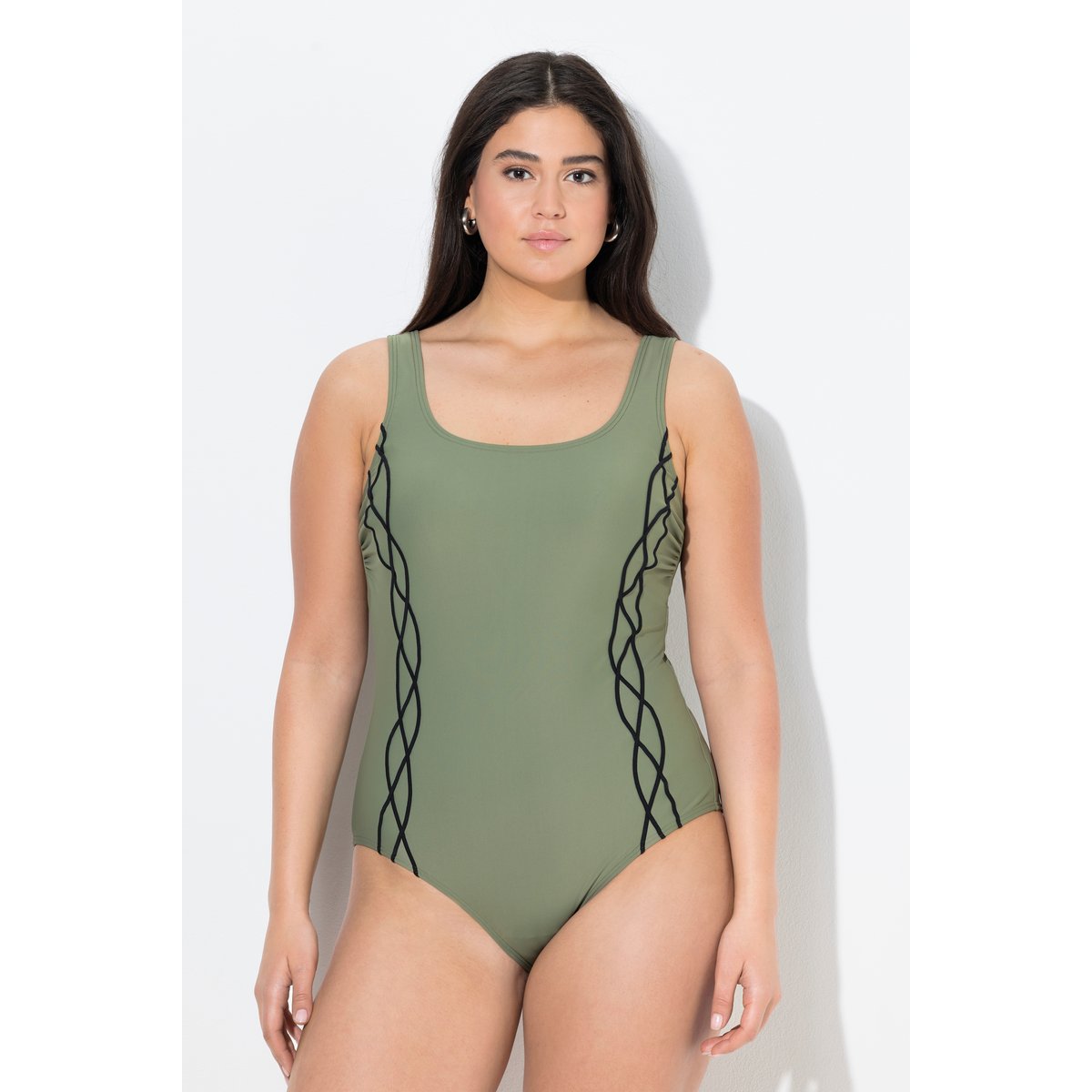 Maillot de bain sans bonnets souples vert olive, ULLA POPKEN