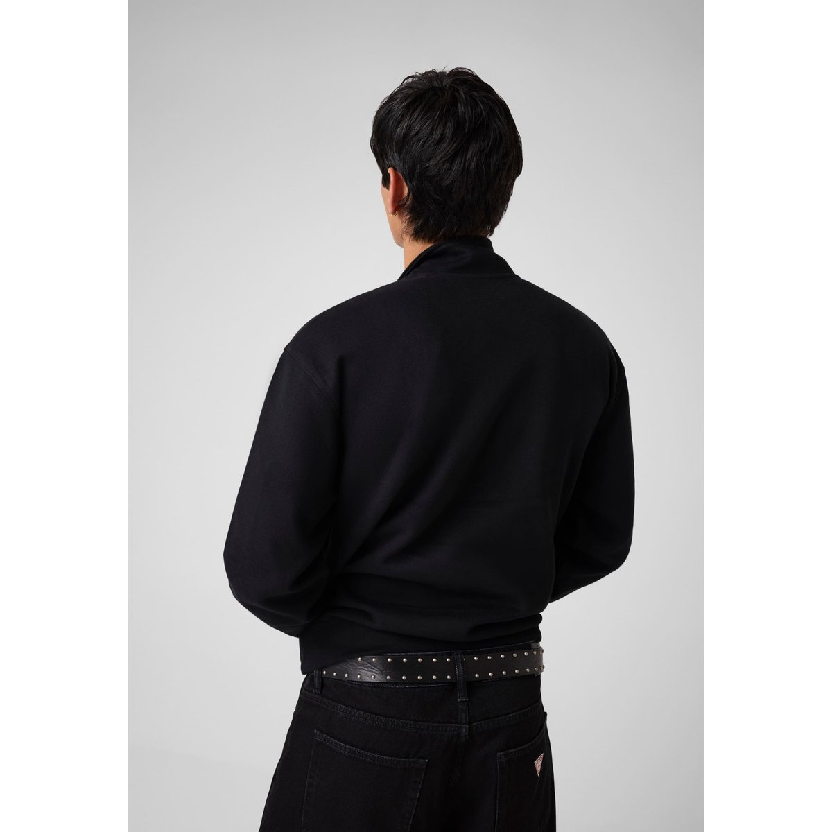 Sweat-Shirt À Demi-Zip noir, GUESS JEANS