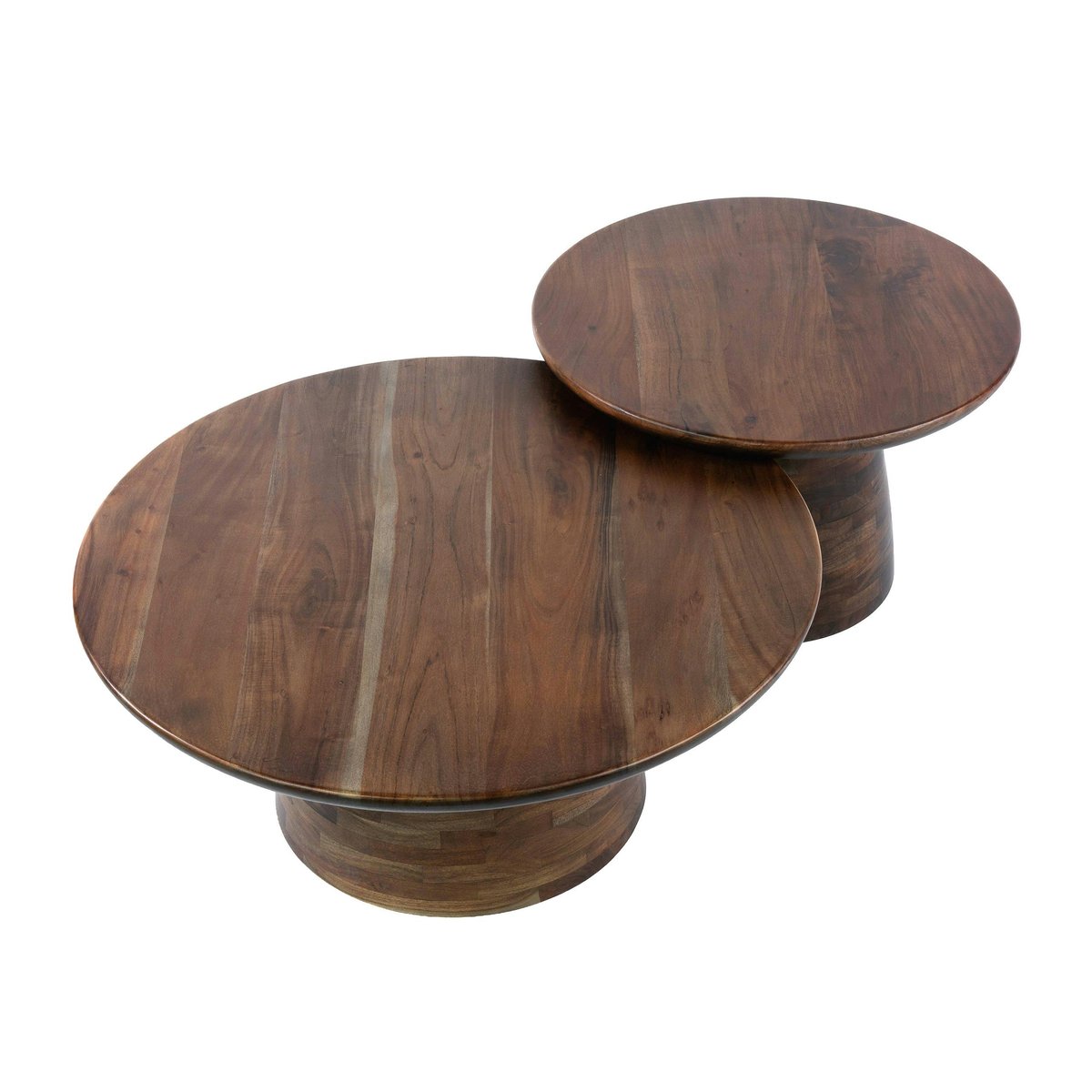 Table gigogne ronde en bois d'acacia brun (x2) NAKO marron, PIER IMPORT