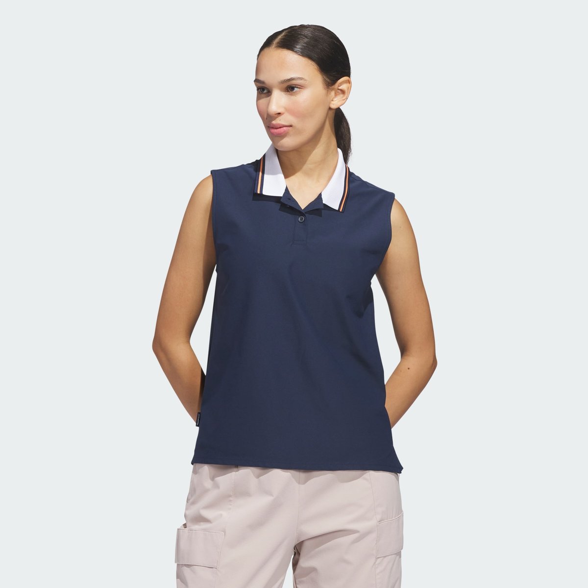 Polo Sans Manches Twistknit Beyond The Course Polo Sans Manches Twistknit Beyond The Course collegiate navy / dusky orange, adidas Performance