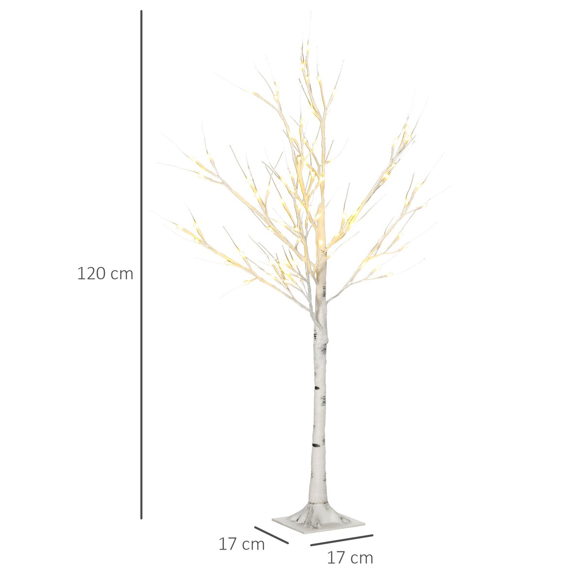Arbre illuminé PP Blanc blanc, HOMCOM