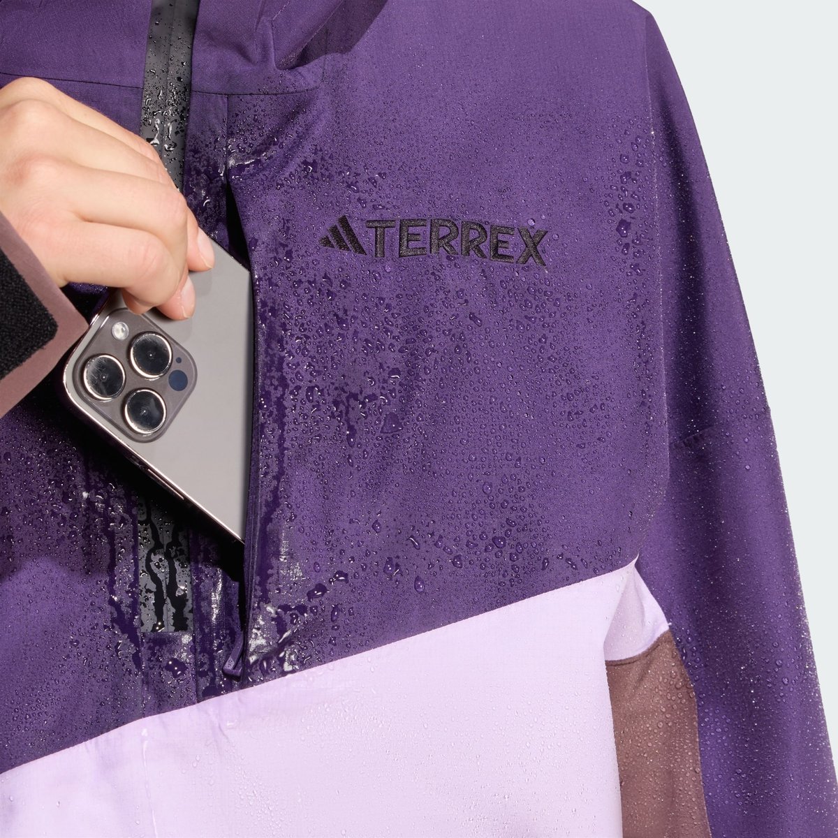 Anorak Doublé Terrex Xploric 2 Couches Climaproof Anorak Doublé Terrex Xploric 2 Couches Climaproof powder plum / aurora plum / earth strata, adidas Performance