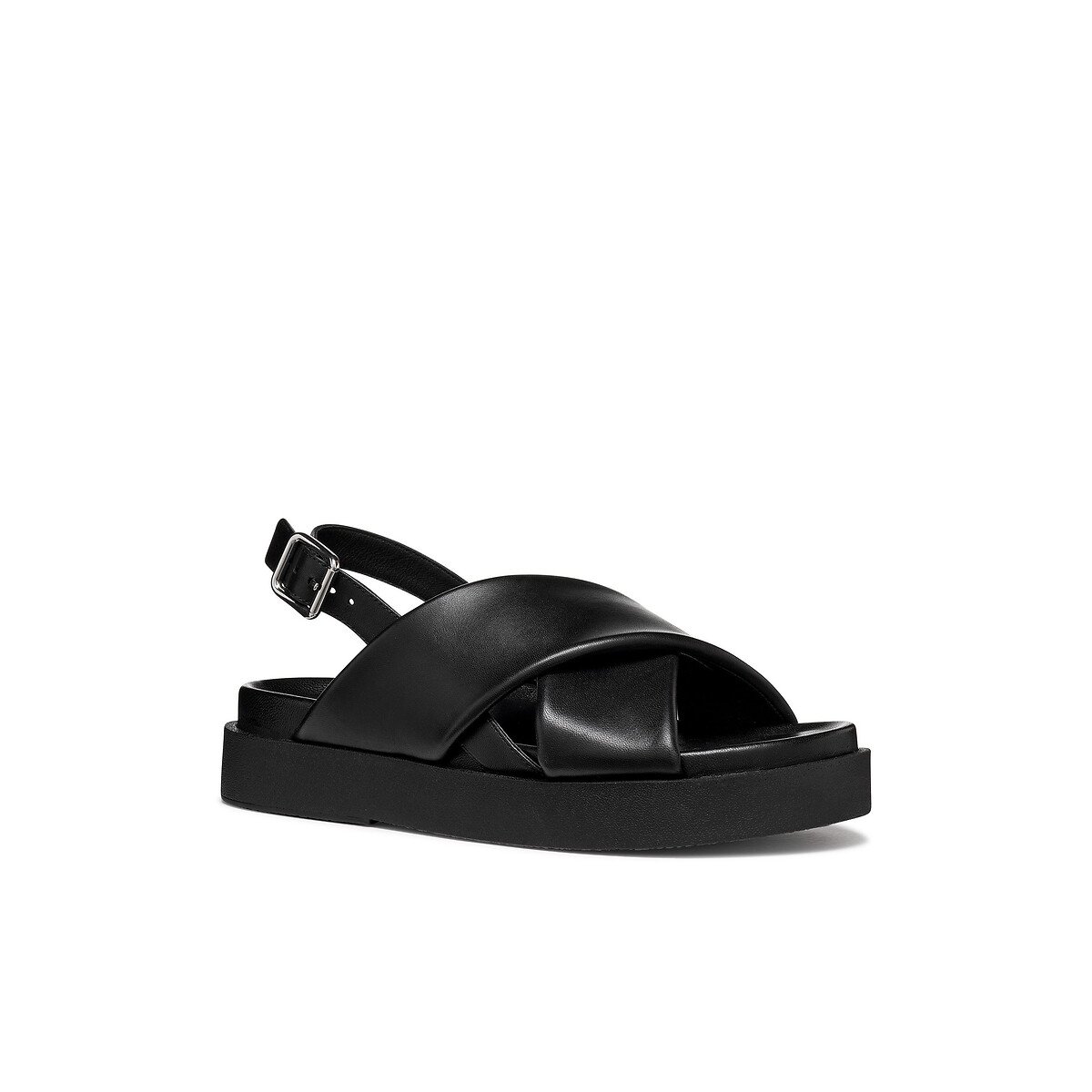 Leren sandalen met dikke zool ADELASH zwart, GEOX