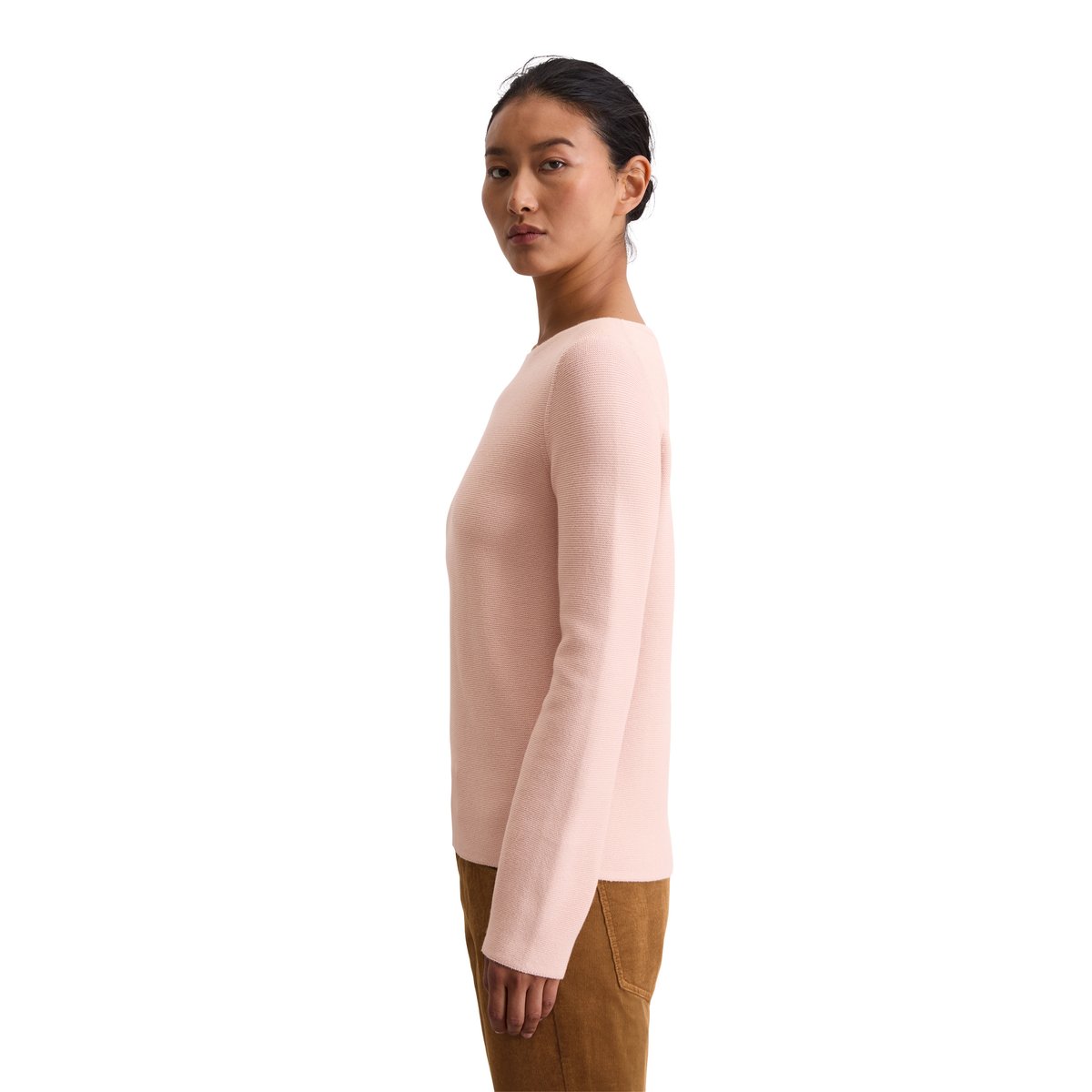Pull slim en coton bio rose, MARC O'POLO