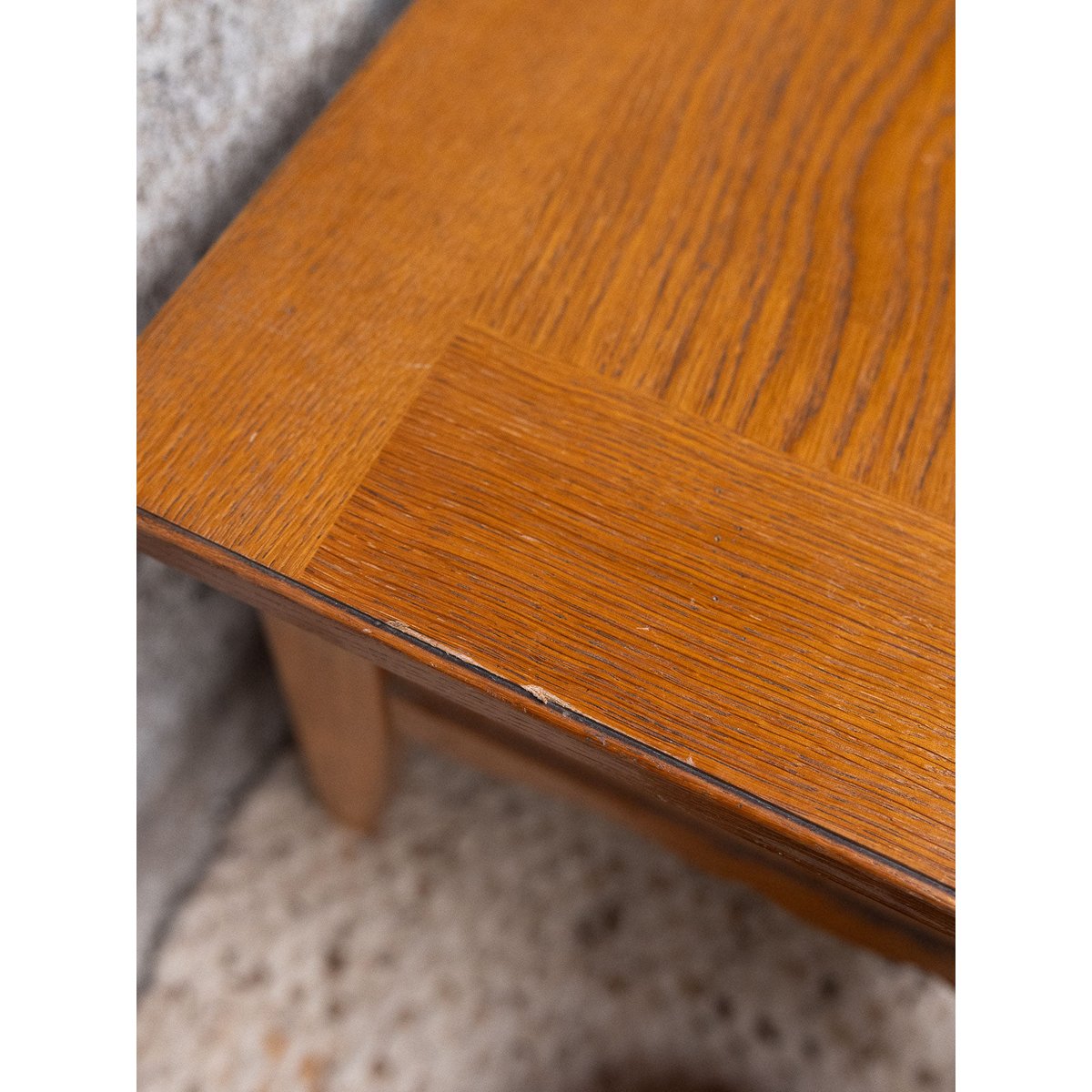 Table basse style campagne Léonie N°1113 - Bon état beige, DEBONGOUT