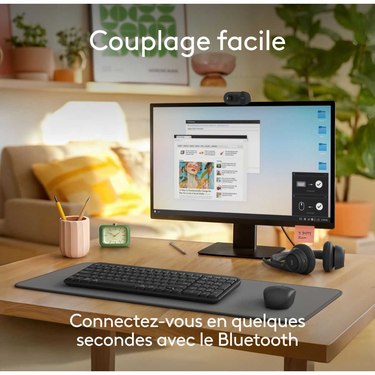 Clavier + Souris MK250 couleur unique, LOGITECH